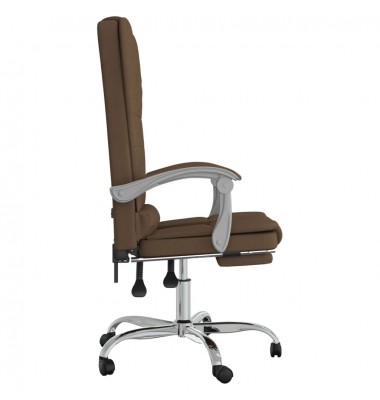  Atlošiama masažinė biuro kėdė, rudos spalvos, audinys - Biuro kėdės - 4