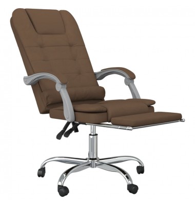  Atlošiama masažinė biuro kėdė, rudos spalvos, audinys - Biuro kėdės - 6