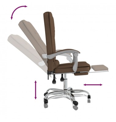  Atlošiama masažinė biuro kėdė, rudos spalvos, audinys - Biuro kėdės - 8