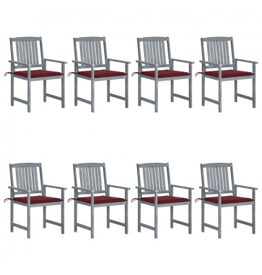 Sodo kėdės su pagalvėlėmis, 8vnt., pilkos, akacijos masyvas - Lauko kėdės - 1