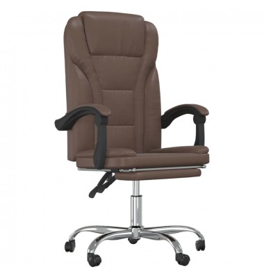  Atlošiama biuro kėdė, rudos spalvos, dirbtinė oda - Biuro kėdės - 2