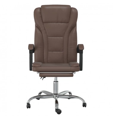  Atlošiama biuro kėdė, rudos spalvos, dirbtinė oda - Biuro kėdės - 3