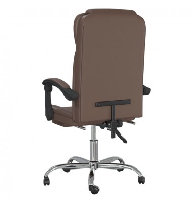 Atlošiama biuro kėdė, rudos spalvos, dirbtinė oda - Biuro kėdės - 5