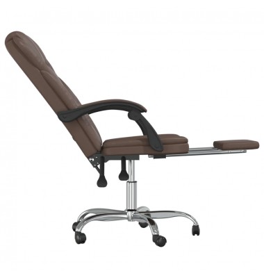  Atlošiama biuro kėdė, rudos spalvos, dirbtinė oda - Biuro kėdės - 7