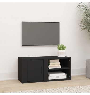  Televizoriaus spintelė, juoda, 80x31,5x36cm, apdirbta mediena - TV spintelės - 1
