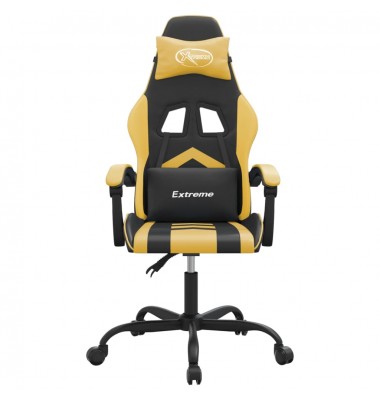  Pasukama žaidimų kėdė, juodos ir auksinės spalvos, dirbtinė oda - Žaidimų kėdės - 3