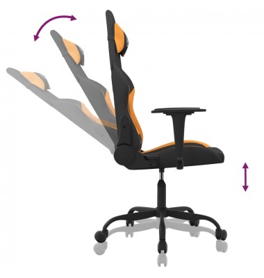  Žaidimų kėdė, juodos ir oranžinės spalvos, audinys - Žaidimų kėdės - 6