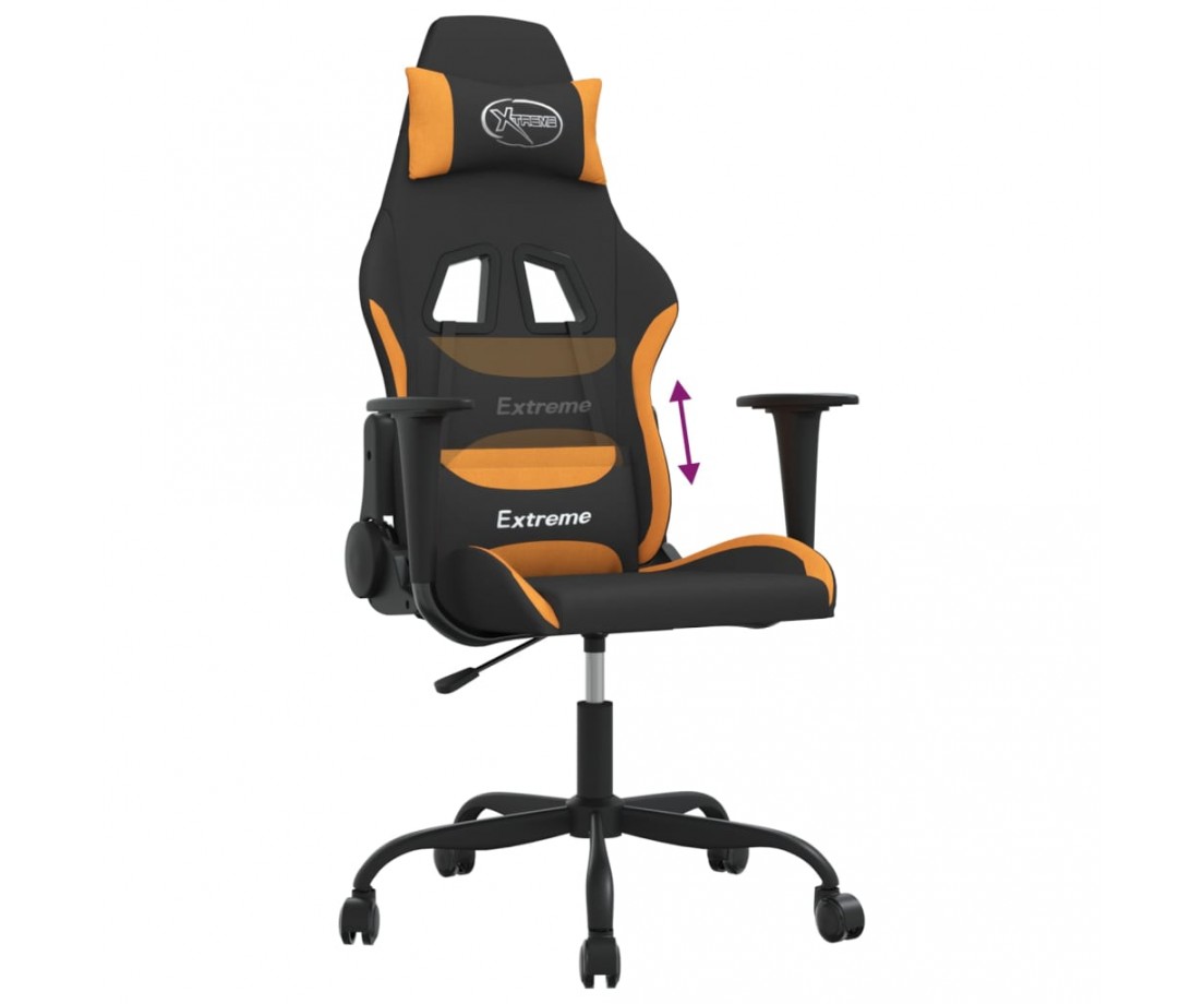  Žaidimų kėdė, juodos ir oranžinės spalvos, audinys - Žaidimų kėdės - 7