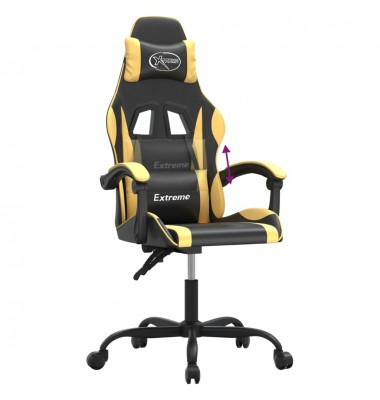  Žaidimų kėdė, juodos ir auksinės spalvos, dirbtinė oda - Žaidimų kėdės - 7