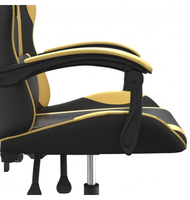  Žaidimų kėdė, juodos ir auksinės spalvos, dirbtinė oda - Žaidimų kėdės - 9