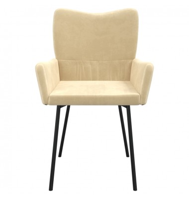  Valgomojo kėdės, 2vnt., kreminės spalvos, aksomas - Valgomojo Kėdės - 5