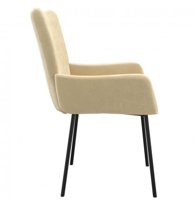 Valgomojo kėdės, 2vnt., kreminės spalvos, aksomas - Valgomojo Kėdės - 6