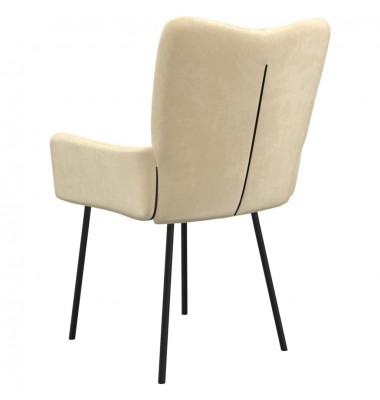  Valgomojo kėdės, 2vnt., kreminės spalvos, aksomas - Valgomojo Kėdės - 8