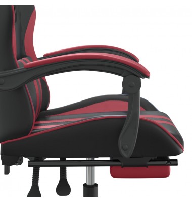  Pasukama žaidimų kėdė su pakoja, juoda ir vyno, dirbtinė oda - Žaidimų kėdės - 9