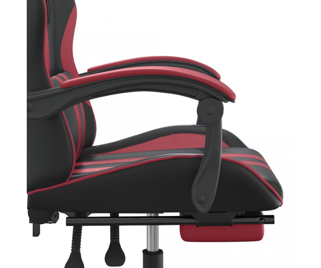  Pasukama žaidimų kėdė su pakoja, juoda ir vyno, dirbtinė oda - Žaidimų kėdės - 9