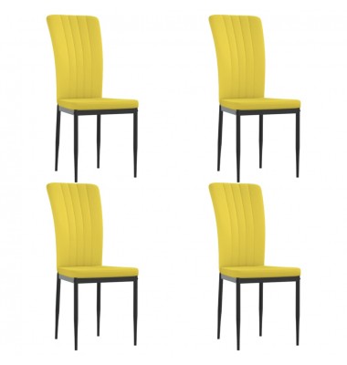  Valgomojo kėdės, 4vnt., garstyčių geltonos spalvos, aksomas - Valgomojo Kėdės - 2