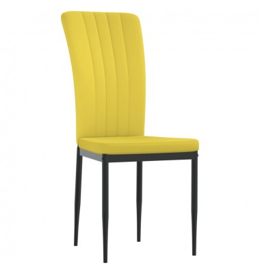  Valgomojo kėdės, 4vnt., garstyčių geltonos spalvos, aksomas - Valgomojo Kėdės - 3