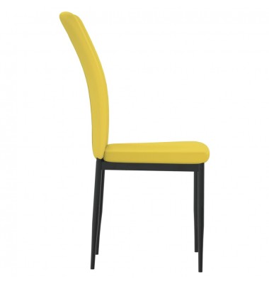  Valgomojo kėdės, 4vnt., garstyčių geltonos spalvos, aksomas - Valgomojo Kėdės - 5