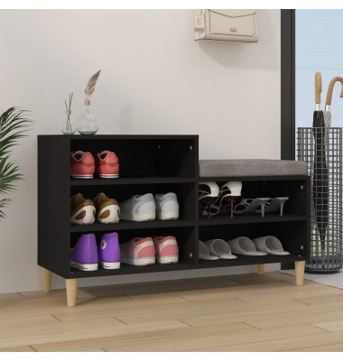 Spintelė batams, juodos spalvos, 102x36x60cm, apdirbta mediena - Spintelės ir lentynos batams - 1