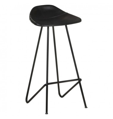  Baro taburetės, 2vnt., juodos spalvos, tikra oda - Baro kėdės - 3