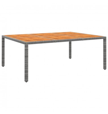  Sodo stalas, pilkas, 200x150x75cm, akacijos mediena/poliratanas - Lauko stalai, staliukai - 1