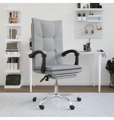  Atlošiama biuro kėdė, šviesiai pilkos spalvos, audinys - Biuro kėdės - 1