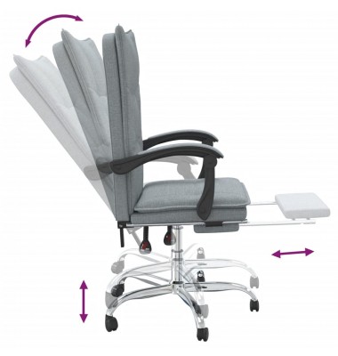  Atlošiama biuro kėdė, šviesiai pilkos spalvos, audinys - Biuro kėdės - 8