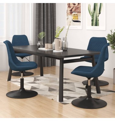  Pasukamos valgomojo kėdės, 4vnt., mėlynos spalvos, aksomas - Valgomojo Kėdės - 1