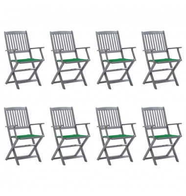  Sulankstomos lauko kėdės su pagalvėlėmis, 8vnt., akacija  - Lauko kėdės - 1