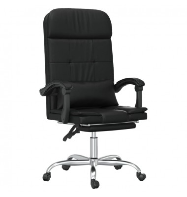  Atlošiama masažinė biuro kėdė, juodos spalvos, dirbtinė oda - Biuro kėdės - 2