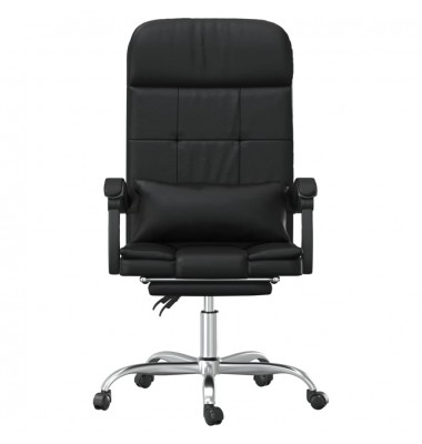  Atlošiama masažinė biuro kėdė, juodos spalvos, dirbtinė oda - Biuro kėdės - 3