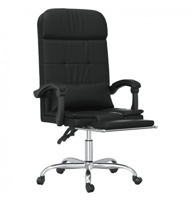  Atlošiama masažinė biuro kėdė, juodos spalvos, dirbtinė oda - Biuro kėdės - 6