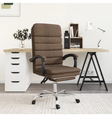  Atlošiama masažinė biuro kėdė, rudos spalvos, audinys - Biuro kėdės - 1