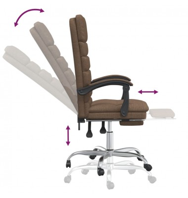  Atlošiama masažinė biuro kėdė, rudos spalvos, audinys - Biuro kėdės - 8