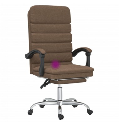  Atlošiama masažinė biuro kėdė, rudos spalvos, audinys - Biuro kėdės - 9