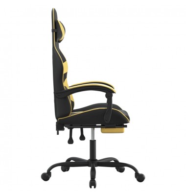  Pasukama žaidimų kėdė su pakoja, juoda ir auksinė, dirbtinė oda - Žaidimų kėdės - 4