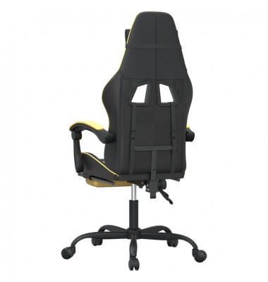  Pasukama žaidimų kėdė su pakoja, juoda ir auksinė, dirbtinė oda - Žaidimų kėdės - 5