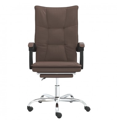 Atlošiama biuro kėdė, rudos spalvos, dirbtinė oda - Biuro kėdės - 3