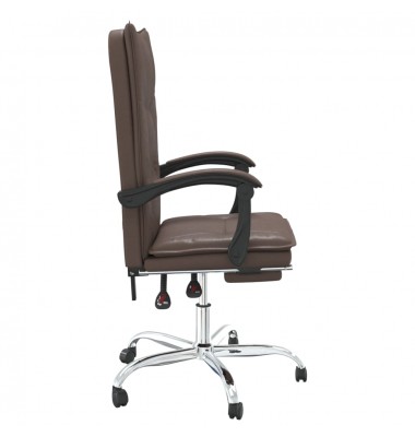 Atlošiama biuro kėdė, rudos spalvos, dirbtinė oda - Biuro kėdės - 4
