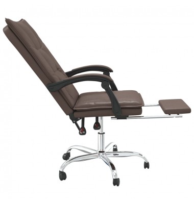 Atlošiama biuro kėdė, rudos spalvos, dirbtinė oda - Biuro kėdės - 7