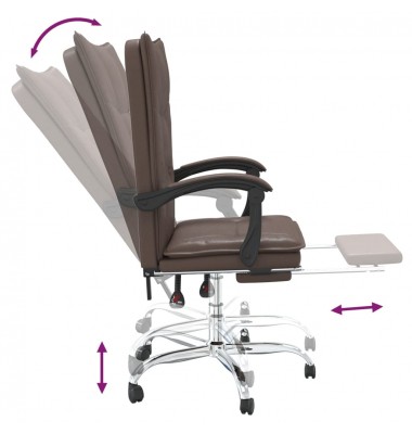  Atlošiama biuro kėdė, rudos spalvos, dirbtinė oda - Biuro kėdės - 8