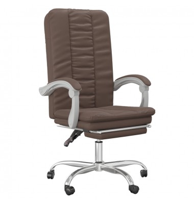  Atlošiama biuro kėdė, rudos spalvos, dirbtinė oda - Biuro kėdės - 2
