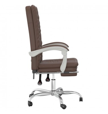  Atlošiama biuro kėdė, rudos spalvos, dirbtinė oda - Biuro kėdės - 4