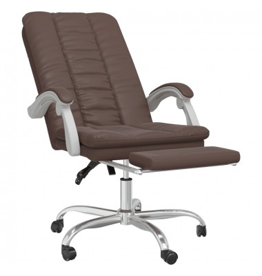  Atlošiama biuro kėdė, rudos spalvos, dirbtinė oda - Biuro kėdės - 6