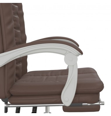  Atlošiama biuro kėdė, rudos spalvos, dirbtinė oda - Biuro kėdės - 9