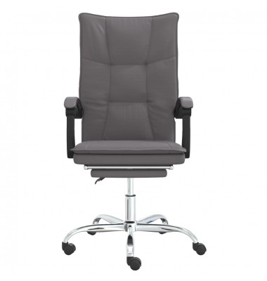  Atlošiama biuro kėdė, pilkos spalvos, dirbtinė oda - Biuro kėdės - 3