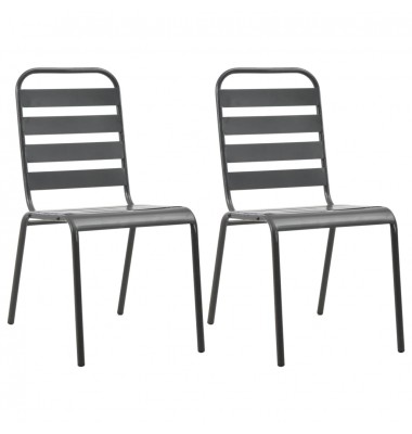  Sudedamos lauko kėdės, 2 vnt, plienas, pilkos - Lauko kėdės - 1