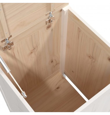  Skalbinių dėžė, balta, 44x44x76cm, pušies medienos masyvas - Skalbinių krepšiai - 8