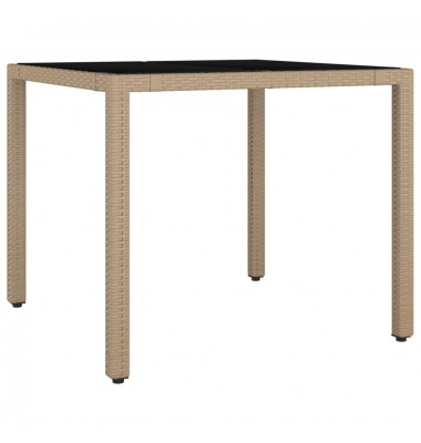  Stalas su stikliniu stalviršiu, smėlio, poliratanas ir stiklas - Lauko stalai, staliukai - 2