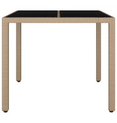  Stalas su stikliniu stalviršiu, smėlio, poliratanas ir stiklas - Lauko stalai, staliukai - 3